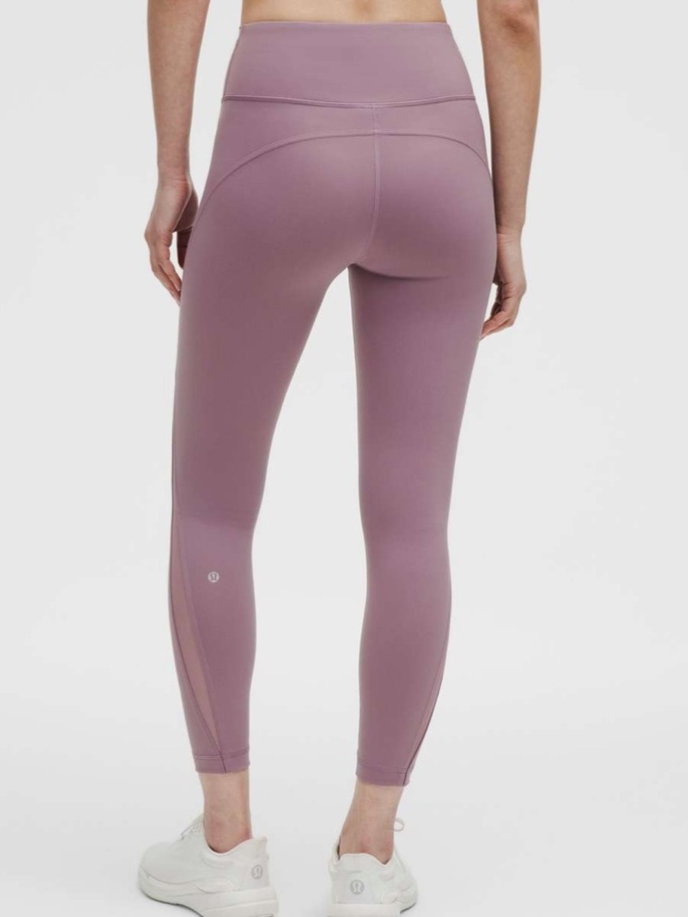 Lululemon wunder train mesh panel high rise leggings size 6 lavender lux pants